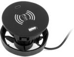Fellowes Incarcator Wireless, Power-Spot Filex, Qi, USB A+C, AC, negru, Fellowes 681090