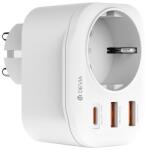 DEVIA hálózati aljzat töltő Smart Pd 20W 1x Usb-c 2x Usb fehér (BRA013534)