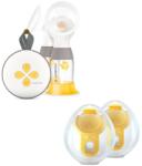 Medela Pompă de sân dublă, bifazică Medela - Swing Maxi + căni de lapte matern