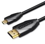 Vention micro HDMI/M - HDMI/M, (fekete) 1, 5m, kábel