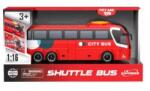 Global Express Autobuz de jucărie cu efecte luminoase și sonore, 1: 16 - roșu