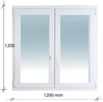 Decco 120x120 Bukó - Nyíló + nyíló műanyag ablak Decco 71 profil 2 retegű üvegezés