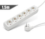 Delight Extensie de distribuție a energiei electrice de la rețea 1, 5 m 6 10/16A 250V (3 x 1) Alb 20210 (20210D)