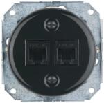 Bohemia Design - Porcelán. retro ethernet aljzat keret nélküli 2x CAT. 5E fekete 12359361 (BF0055)