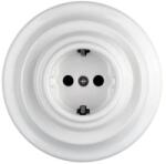 Bohemia-Design - porcelán retro fali aljzat kerettel SCHUKO 250V/16A fehér K1-R52AG (BF0024)