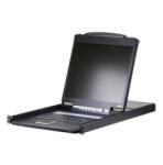 ATEN CL1308N rack konzol 48, 3 cm (19") 1280 x 1024 pixelek Fém, Műanyag Fekete 1U (8-Port 19" LCD KVM Switch) (8-Port 19" LCD KVM Switch)