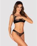  Fehérnemű szett Nesari 2-pcs crotchless set XL/2XL Fekete