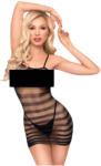 Penthouse Ecstasy Queen - rochie mini negru cu dungi din plasă - XL