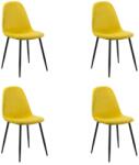 Chairs ON Set 4 scaune de bucătărie din catifea BUC 237X Galben