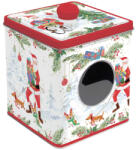  Ablakos fémdoboz 13x13x14, 5cm, Joyful Santa (R2S.092JOYF)