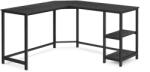 Klubfotel Irodai íróasztal L alakú - fekete