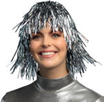 Boland Fényes lametta paróka, ezüst színben