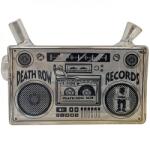 Death Row Records Pipa sticla blunt Death Row Bubbler cu apa Boom Box gold 13cm (USA)