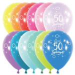  Szám, Számos latex lufi 11" 28cm 6db 50-es lufi Boldog 50. szülinapot! (LUFI132532)