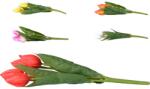  Művirág, Műanyag 300Mm Tulipán Pudget 5Db, Vegyes Színek