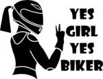 Stickify Yes Girl Yes Biker matrica