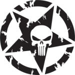 Stickify Punisher katonai csillag matrica 30 cm
