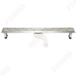 FERRO Rigola dus Ferro, inox, 80 cm, model grila "S", sifon DN40/50 (EM-OL80)