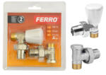 FERRO Polonia Set robineti radiator tur/retur coltari 1/2"x15 mm pentru lipire (ZGL02)