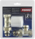 FERRO Polonia Set robineti termostatabili radiator tur/retur drepti 1/2" cu presetare (ZTB01)
