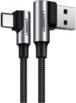 UGREEN Cablu de date si Incarcare UGREEN US255 USB la USB Type-C Complete Angled 90 3A 1m Negru