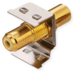 Roline Keystone betét, RCA, árnyékolt, fém, arany (26.11. 0396-20) (26.11.0396-20)