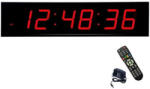  Digitális Asztali és Fali Óra Piros LED Fénnyel, Ébresztő, Stopper, Távvezérlés, Időzítő, Tökéletes Sporttermekhez 80x23x8cm