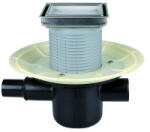 HL 300-3020 padlólefolyó, átfolyós, DN50 vízszintes csatl, DN40/50 old. bek, becsemp (HL300-3020)