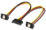 PremiumCord Cablu de alimentare splitter pentru HDD SATA - 2x SATA cot 90°