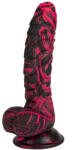 SuperLove Monster Dracarys Liquid Silicone Dildo Long Red-Black Dildo