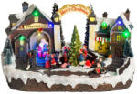 MagicHome karácsonyi dekoráció, falu, 15 LED, színes, dallamokkal, 33, 5 x 18 x 20 cm (TC8091004)