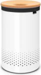 Brabantia Coș de rufe 60 l Brabantia alb de oțel cu capac din plută (104404)