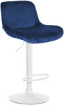 PAAL Solon állítható magasságú bárszék trombitatalp matt fehér-kék bársony 326118