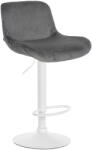 PAAL Solon állítható magasságú bárszék trombitatalp matt fehér-sötétszürke bársony 326122