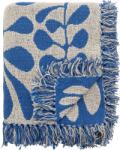 Bloomingville Cuvertură Nevine 160 x 130 cm bej și albastru (82062688)