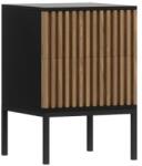 Noptiera MEORATI 40x40cm, neagra/dub artisan