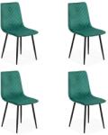 Chairs ON Set 4 scaune de bucătărie din catifea BUC 208 Verde