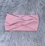  Pamut csavart egyszínű rugalmas fejpánt - Rózsaszín