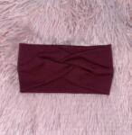  Pamut csavart egyszínű rugalmas fejpánt - Burgundi