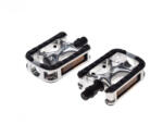 WMX Set 2 pedale Wellgo din aluminiu pentru bicicleta, filet 9 16, culoare negru argintiu (AWR0064)
