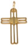 Ékszershop Mattírozott mintás áttört arany kereszt medál (1325796)