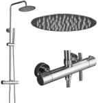 Gamma Roy Pro termosztatikus zuhanyszett fali keverőcsappal és esőztető zuhanyfejjel króm, beépíthető (BRyPZNT-ch)