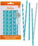 Decora Papír szívószál - Kék MIX 80 db