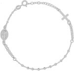 Argento-ekszer Ezüst karkötő rózsafüzér - 1 tized, kereszt, Csodás érem, hossza 18 - 21 cm (91949)