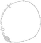 Argento-ekszer Ezüst karkötő rózsafüzér - 1 tized, kereszt, Csodás érem, hossza 18 - 21 cm (91931)