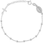 Argento-ekszer Ezüst karkötő rózsafüzér - 1 tized, kereszt, Csodás érem, hossza 18 - 21 cm (91934)