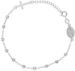 Argento-ekszer Ezüst karkötő rózsafüzér - 1 tized, kereszt, Csodás érem, hossza 18 - 21 cm (91823)