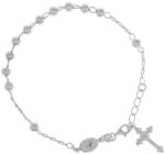 Argento-ekszer Ezüst karkötő rózsafüzér - 1 tized, kereszt Jézussal, Csodás érem, hossza 18 - 22 cm (91830)