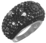 Argento-ekszer Ezüst gyűrű - fekete Swarovski-kristályok (71885)