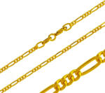 Argento-ekszer Aranyozott ezüst lánc - Figaro minta, szélessége 2 mm (15349)